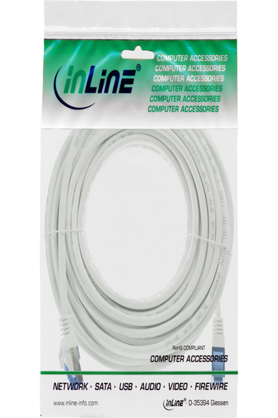 Câble patch InLine - Cat.6A - S/FTP - TPE flexible - blanc - 10 m