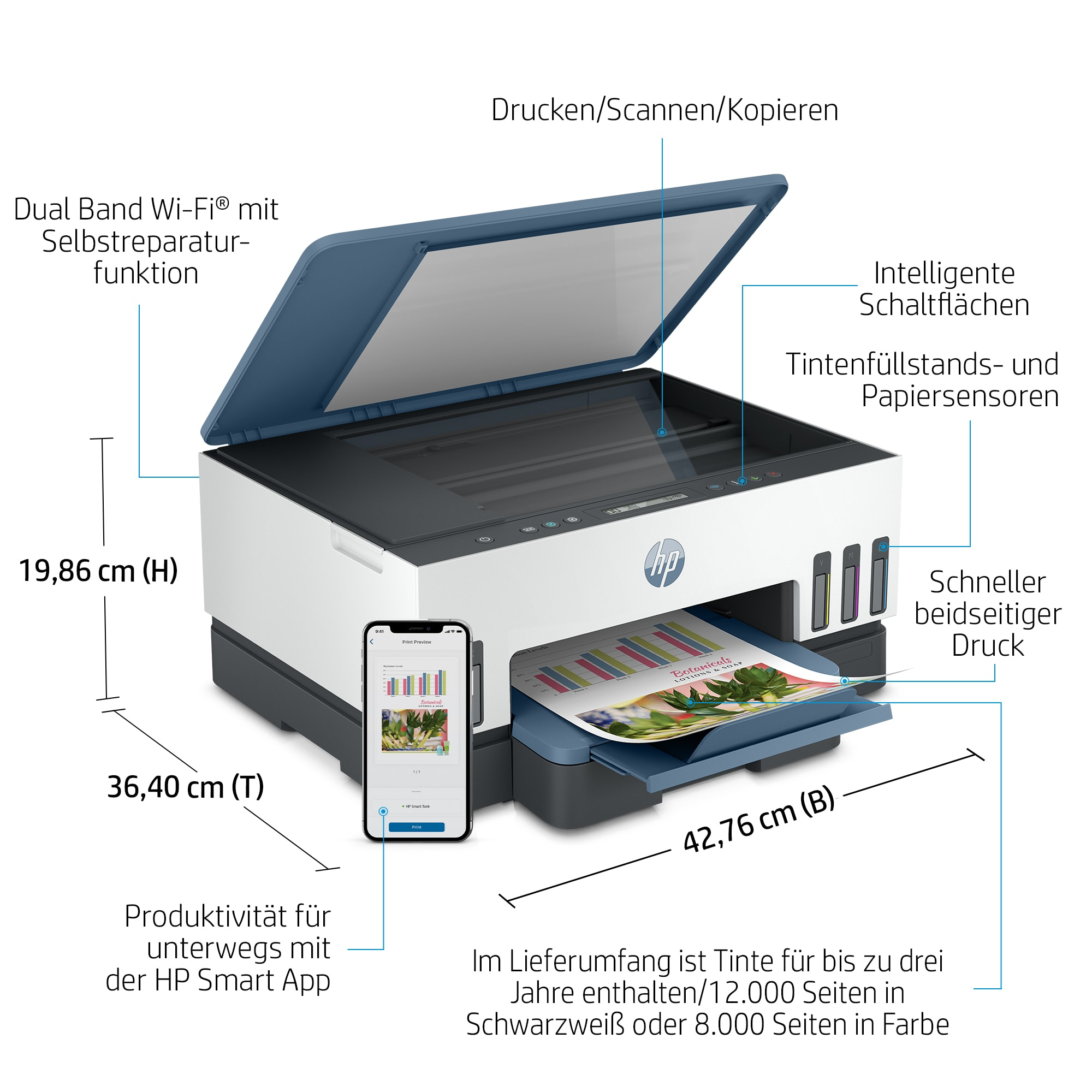 HP Printer Smart Tank 7006 All-in-One - Inkjet - Colored - 28B55A#BHC