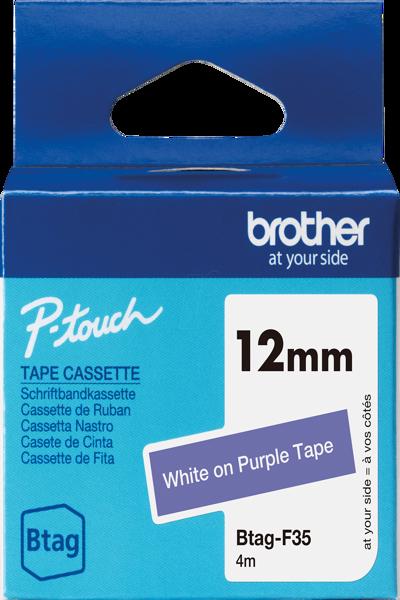 Brother BTAG-F35 - White on purple - BTAGF35