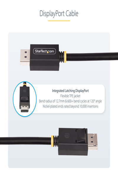 StarTech.com 1m DisplayPort 2.1 Cable DP80 VESA-Certified - DP21-1M-DP80-CABLE