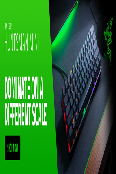 Razer Huntsman Mini Keyboard Purple Switch 60% Optical Gaming IT Layout