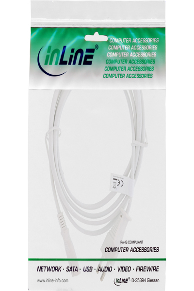 Câble d'alimentation InLine - Euro mâle / Euro8 mâle - blanc - 0,3 m