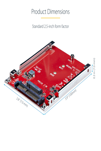 StarTech.com M.2 to U.3 Adapter, For M.2 NVMe SSDs, PCIe M.2 Drive to 2.5inch U.3 (SFF-TA-1001) Host Adapter/Converter, TAA Compliant - 1M25-U3-M2-ADAPTER