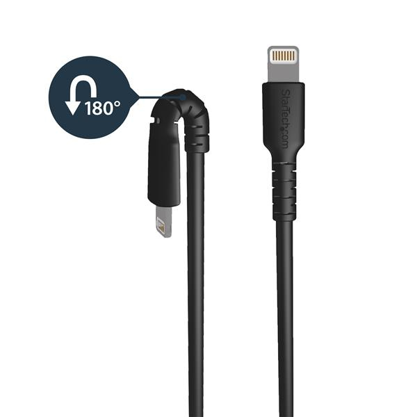 StarTech 6.6 ft 2m USB to Lightning Cable - Apple MFi Certified - Black - Lightning cable - USB (M) straight to Lightning (M) straight - 2 m - double insulation - black - for Apple iPad/iPhone/iPod (Lightning) - RUSBLTMM2MB