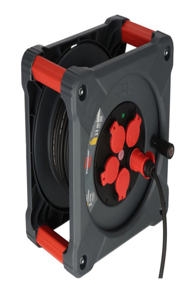 Brennenstuhl 9201330110, Svart, Röd, Plast, 5 AC-uttag, Typ E / F, Rak, 33 m - 9201330110