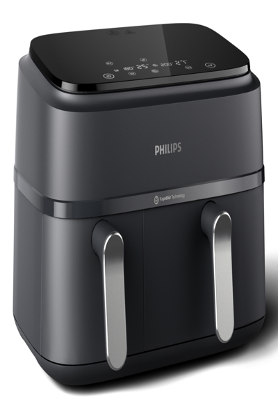 Philips 3000 Series NA351/00 Dual Basket Airfryer, Hot Air Fryer, 9 L, 1.5 kg, Rapid Air, 40°C, 200°C - NA351/00