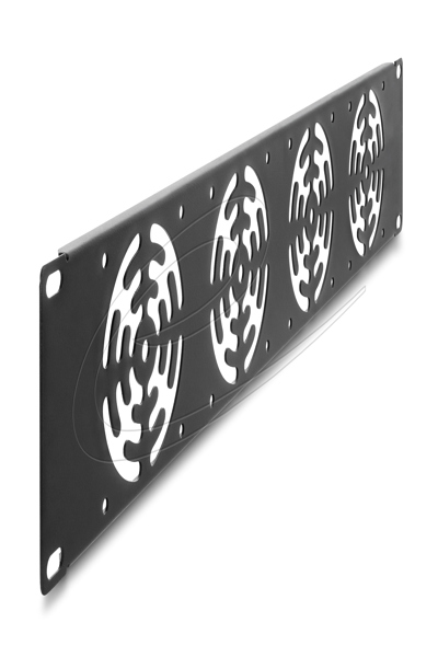 Delock 19" Rack panel for 4 fans 80 x 80 mm dark gray - 67416