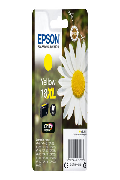 EPSON DAISY SINGLEPACK YELLOW 18XL CLARIA HOME INK 6.6 ML