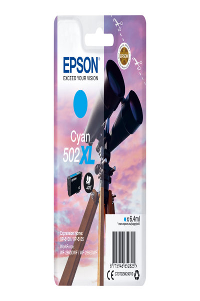 Encre Epson Singlepack cyan 502XL - Rendement élevé (XL) - 6,4 ml - 470 pages - 1 pièce(s)