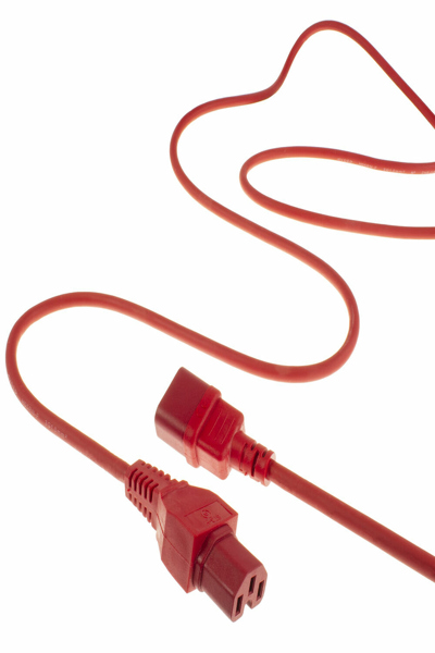 Cordon d'alimentation ACT C14 - C15 rouge 3 m, 3 m, coupleur C14, coupleur C15, 250 V, 10 A