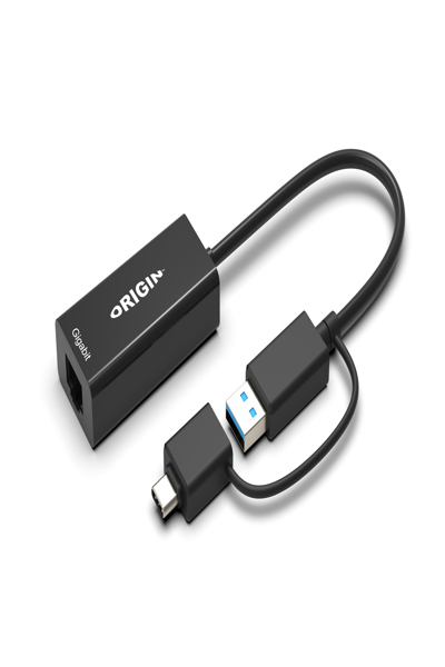 Origin Storage USB3.0 or USB-C with male to female adapter RJ45 Gigabit - Adapter - Digital