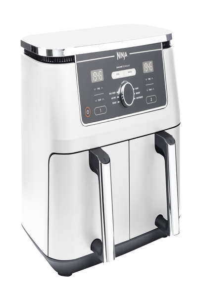 SharkNinja Ninja AF400EU, Hot air fryer, 9.5 L, Double, White, Rotary, Touch, Stand-alone - AF400EUWH