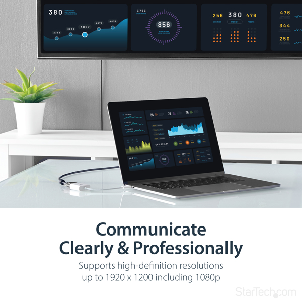 USB-C to VGA Adapter - White - 1080p - Video Converter For Your MacBook Pro / Projector / VGA Display (CDP2VGAW) USB / VGA adapter 17.5m - CDP2VGAW