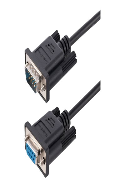 StarTech.com 3m RS232 Serial Null Modem Cable - Crossover Serial Cable w/Al-Mylar Shielding - DB9 Serial COM Port Cable Female to Male - Compatible w/DTE Devices - Black - F/M - Black - 3 m - DB-9 - DB-9 - Male - Female - 9FMNM-3M-RS232-CABLE