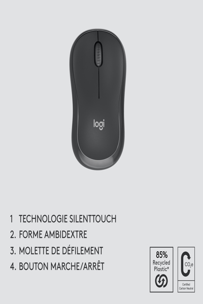 Logitech MK370 Combo for Business - Wireless - RF Wireless + Bluetooth - Membrane - AZERTY - Graphite - Mouse included - 920-012066