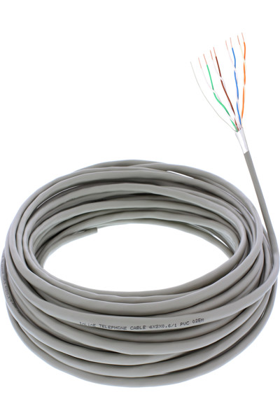 Câble téléphonique en ligne 8 fils, installation solide 4x2x0,6 mm, blindé, 25 m