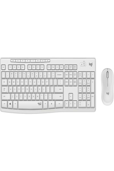 Logitech MK295 Silent Wireless Combo - Full-size (100%) - Wired - USB - QWERTY - White - Mouse included - 920-009821