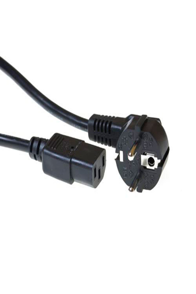 ACT Powercord mains connector CEE 7/7 male (angled) - C13 black 3 m - 3 m - CEE7/7 - C13 coupler - 230 V