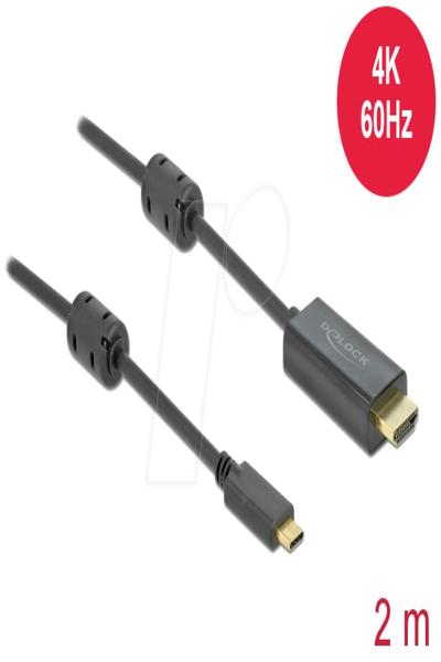 Delock Video-/ljudkabel - 24-stifts USB-C-hane till HDMI-hane - 85970