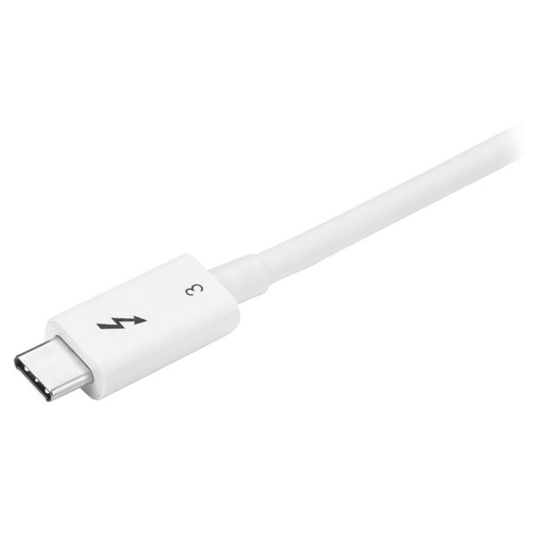 StarTech 0.5m Thunderbolt 3 Cable 40Gbps - White - Thunderbolt USB-C DP - Thunderbolt cable - USB Type C (M) to USB Type C (M) - 50 cm - 4K support - white - TBLT34MM50CW