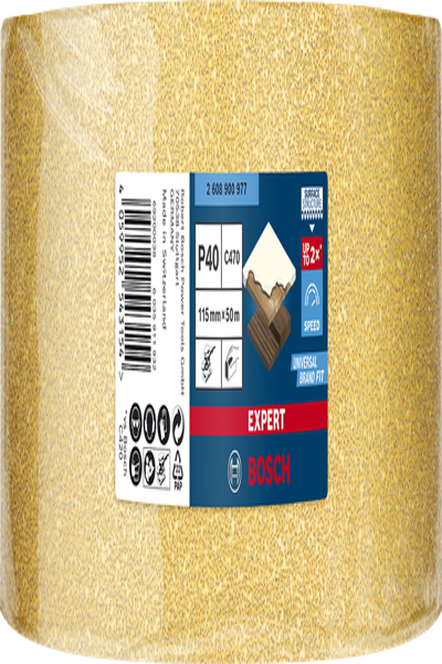 Bosch Expert C470 Schleifblatt 115mm K40 50 Meter Rolle fÃƒÂ¼r Schwingschleifer zum