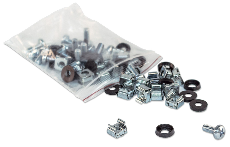 Cage Nut Set (50 Pack), M6 Nuts, Bolts and Washers - 711081