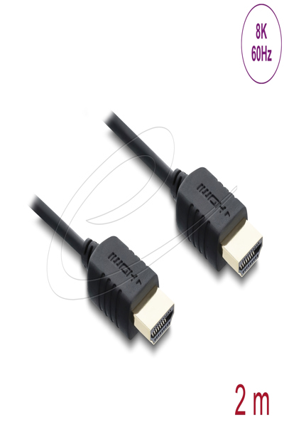 Delock Coaxial High Speed HDMI Cable 8K 60 Hz 48 Gbps with Braided Sheath - Cable - Digital/Display/Video - 81682
