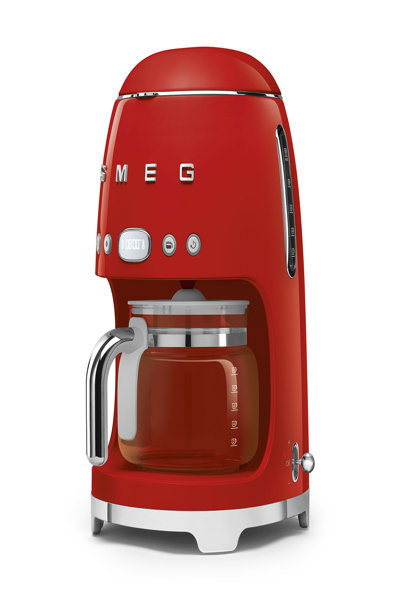 Cafetière filtre SMEG style années 50 DCF02RDEU, rouge, 1,4 L, café moulu, 1050 W, rouge