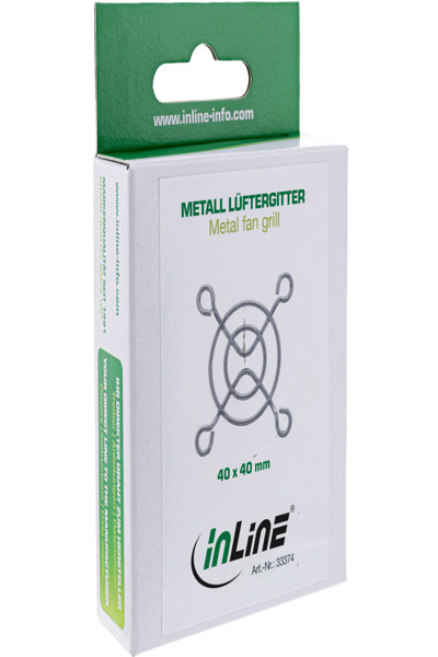 Protection de ventilateur en ligne en métal chromé - 40 x 40 mm