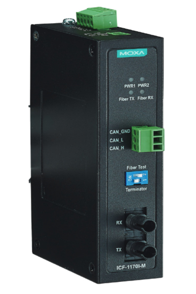 Moxa ICF-1170I-M-ST-T - 1 Mbit/s - Fiber - CAN 2.0A and 2.0B (ISO 11898-2) - ST - Wired - 2000 m