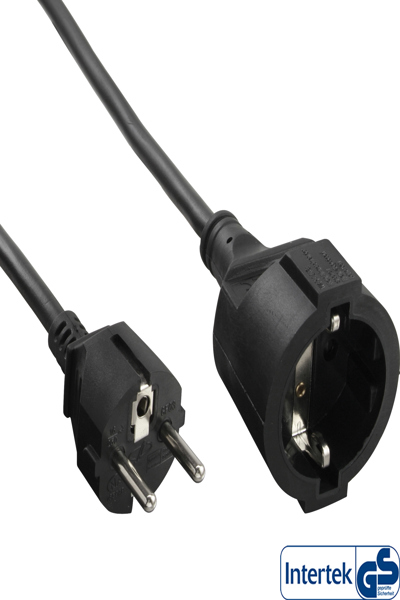 Rallonge InLine Power - noir - 2 m - avec sécurité enfant