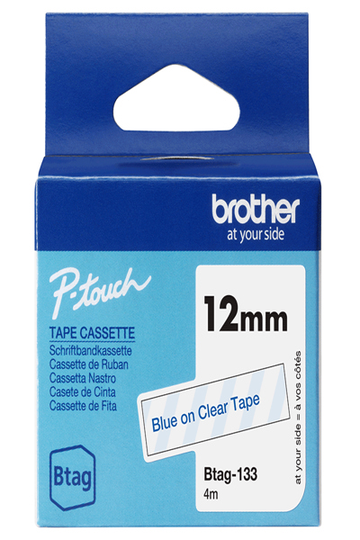 Brother BTAG-133 - Blue on clear - BTAG133
