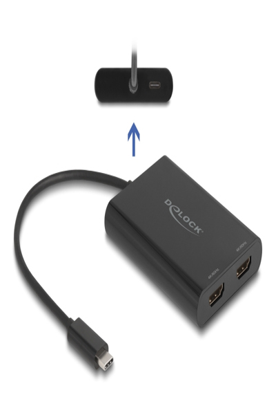 Adaptateur Delock USB Type-C vers 2 x HDMI 4K 60 Hz avec DisplayLink Graphics - Adaptateur - Numérique