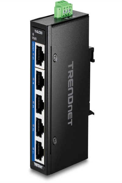 TRENDnet TI-GLC50, ohanterad 5-portars industriell gigabit-switch - TI-GLC50