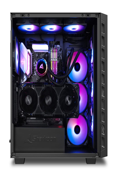 Sharkoon REBEL C80M RGB, Midi-Tower, PC, Svart, ATX, micro ATX, Mini-ITX, Metall, Gaming - 4044951041145