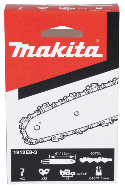 Makita 1912E8-3 - SÃƒÂ¤gekette 80TXL fÃƒÂ¼r Akku-AstsÃƒÂ¤ge DUC150 & UC029G SchienenlÃƒÂ¤nge 15.0 - 1912E8-3