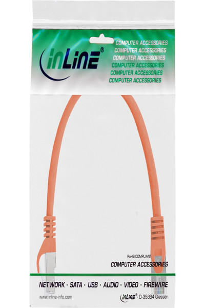 Câble de raccordement InLine Cat.5e SF/UTP orange 0,3 m