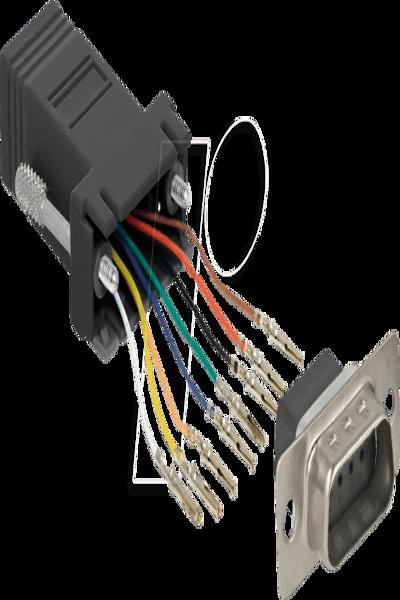 Delock Adapter Sub-D 9-polig hane till RJ45 hona monteringskit - 66166