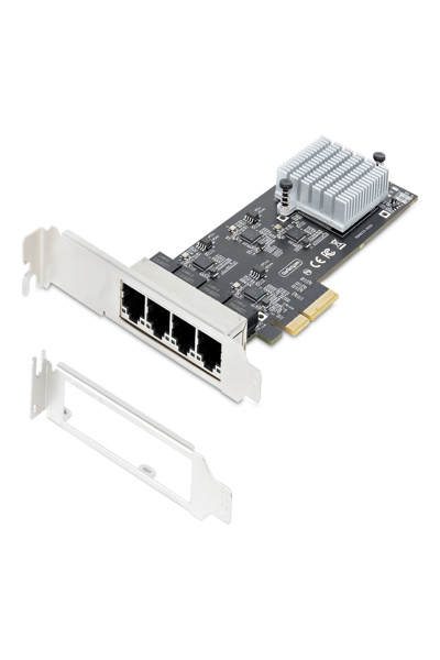 StarTech.com 4-portars 2,5 Gbps NBASE-T PCIe nätverkskort, Intel I225-V-chip, fyrportars nätverkskort för datorer, multi-gigabit nätverkskort, PCI Express-server-LAN-kort, stationärt Ethernet-gränssnittskort, PCI Express 2.0 (PR42GI-NETWORK-CARD) - PR42GI-NETWORK-CARD