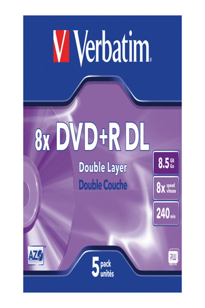 Verbatim 5 x DVD+R DL - 8.5 GB (240min) 8x - 43541