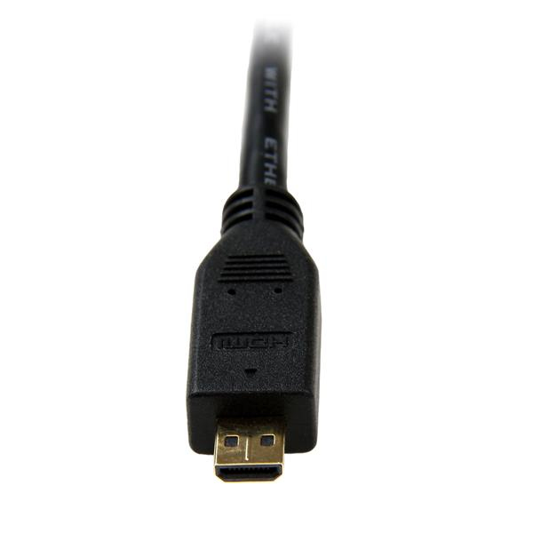 StarTech 2m High Speed HDMI Cable with Ethernet - HDMI to HDMI Micro - M/M - 2 m - HDMI Type A (Standard) - HDMI Type D (Micro) - 3D - Black - HDADMM2M