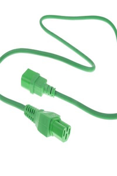 ACT Powercord C14 - C15 green 1.2 m - 1.2 m - IEC C14 - IEC C15 - 250 V - 10 A