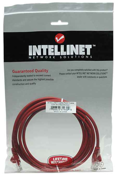 Intellinet Network Patch Cable, Cat5e, 2m, Red, CCA, U/UTP - 319300
