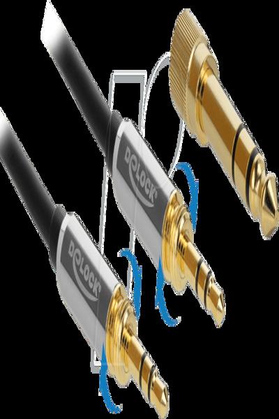 Delock Ljudkabel - mini-phone stereo 3,5 mm hane till mini-phone stereo 3,5 mm hane - 85787