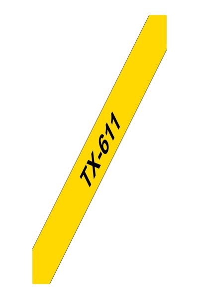 Brother TX611 - Black on yellow - TX611