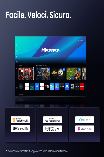 HISENSE 43E7Q TV 43" 4K ULTRA HD SMART WI-FI BLACK - 20015991