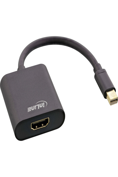 Adaptateur Mini DisplayPort HDMI en ligne en aluminium avec audio - 4K/60 Hz - noir - 0,15 m