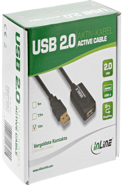 Câble répéteur de signal actif USB 2.0 InLine Type A mâle / A femelle - 20 m