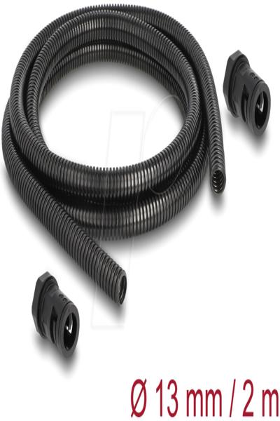 Delock Corrugated tubing - 13 mm, with PG9 conduit fitting set - 60462