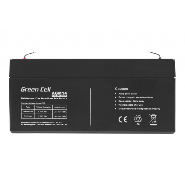 AGM14 UPS battery Sealed lead acid (VRLA) 6 V 3.2 Ah - AGM14